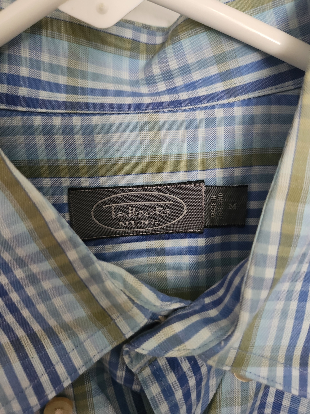 Talbots Light Blue and Green Plaid Button-Down Shirt - Picture 3 of 4